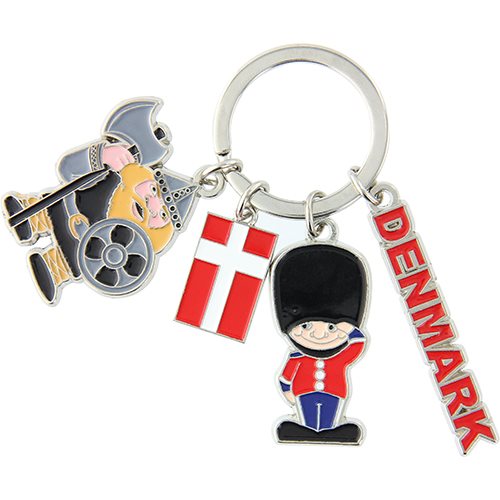 Key Ring Denmark Keyring Gard Denmark Viking Flag 55 mm - www.nordicsouvenir.com