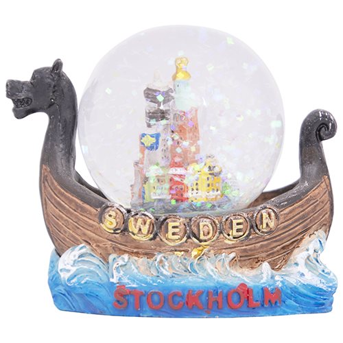 Vattenglob Stockholm i vikingaskepp 45 mm