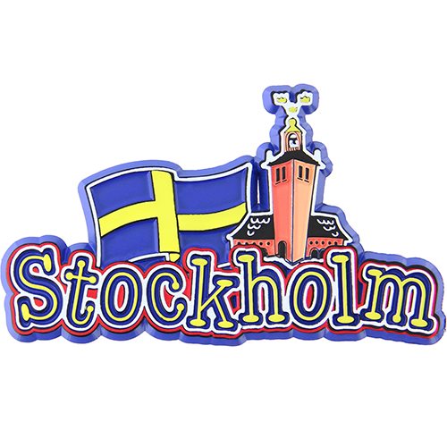 Gummimagnet Stockholm flagga stadshus