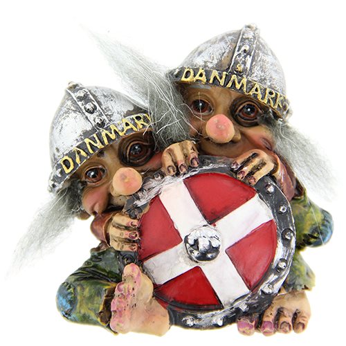 Magnet, Två Vikingtroll (utan horn) m sköld Danmark