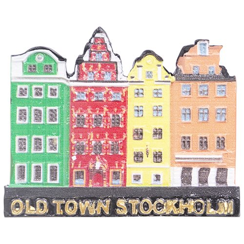 Magnet Old Town Stockholm, grön, röd, gul, orange