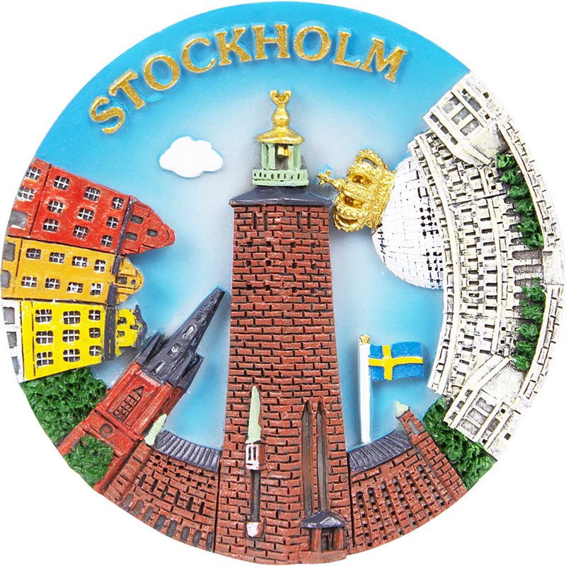 Magnet Skyline rund, Stockholm