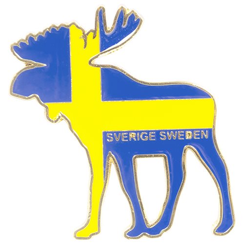 Magnet Älg m.flagga Sweden
