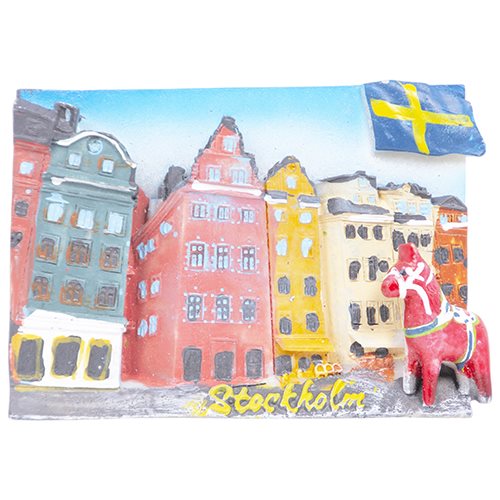 Magnet Stortorget Dalahäst Flagga