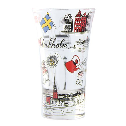 Shotglas Stockholm teckning, 8.5cm