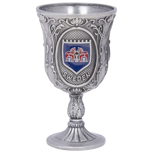 Vinglas silver, Sweden, viking, dalahäst, 7,5 x 4 cm