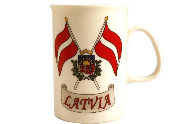 Mugg Lettland flaggor