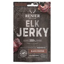 Jerky, torkat älgkött m. svartpeppar, 25g